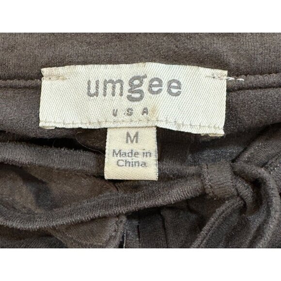 Umgee Sz M Faux Suede Leather Suede Fringed Top Blouse Indian Aztec Boho - Picture 6 of 7